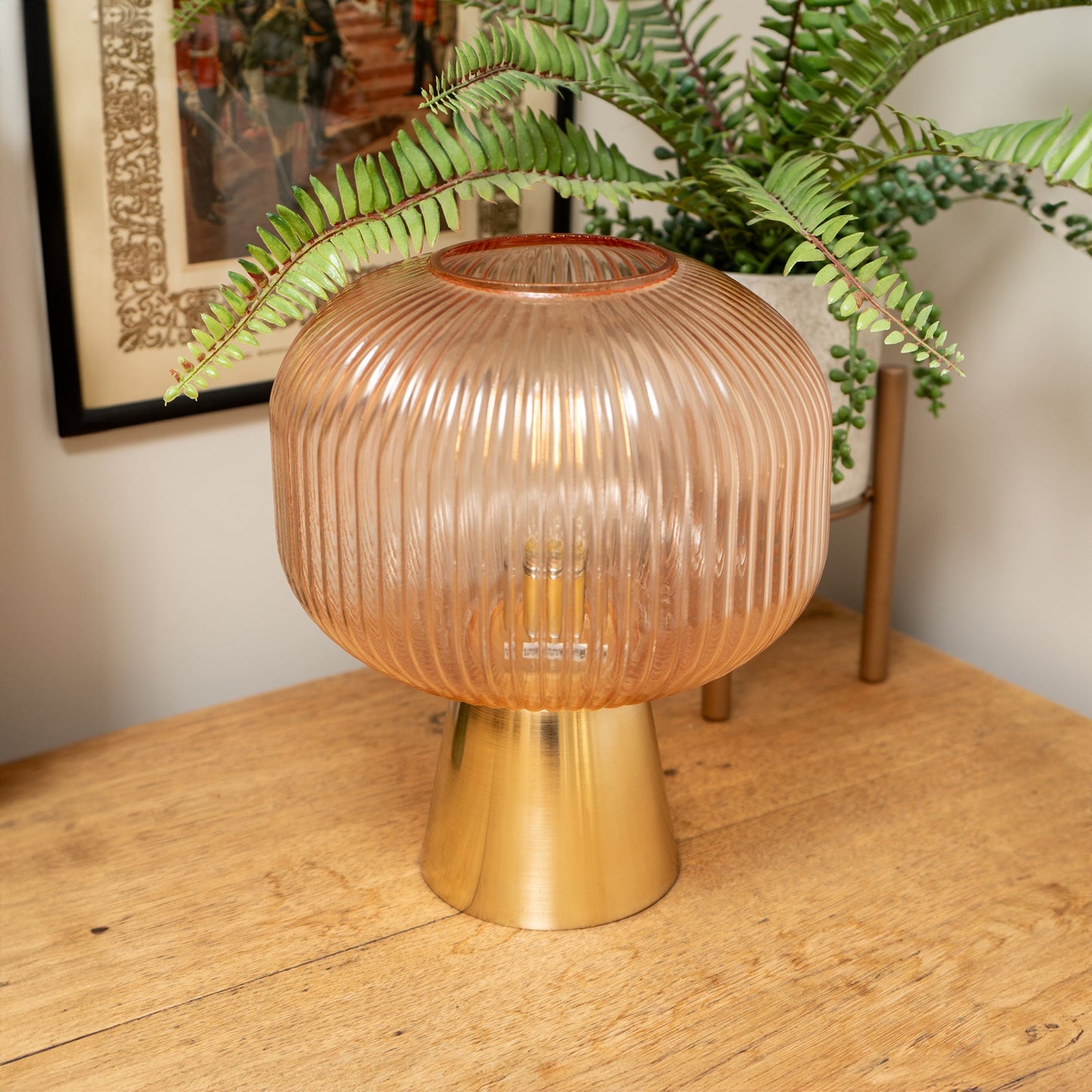 Round Ridge LED Amber Lamp