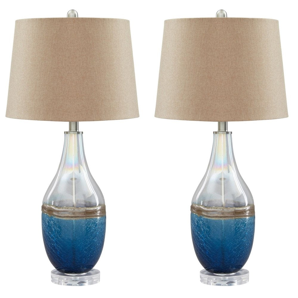 Glass Table Lamp x 2