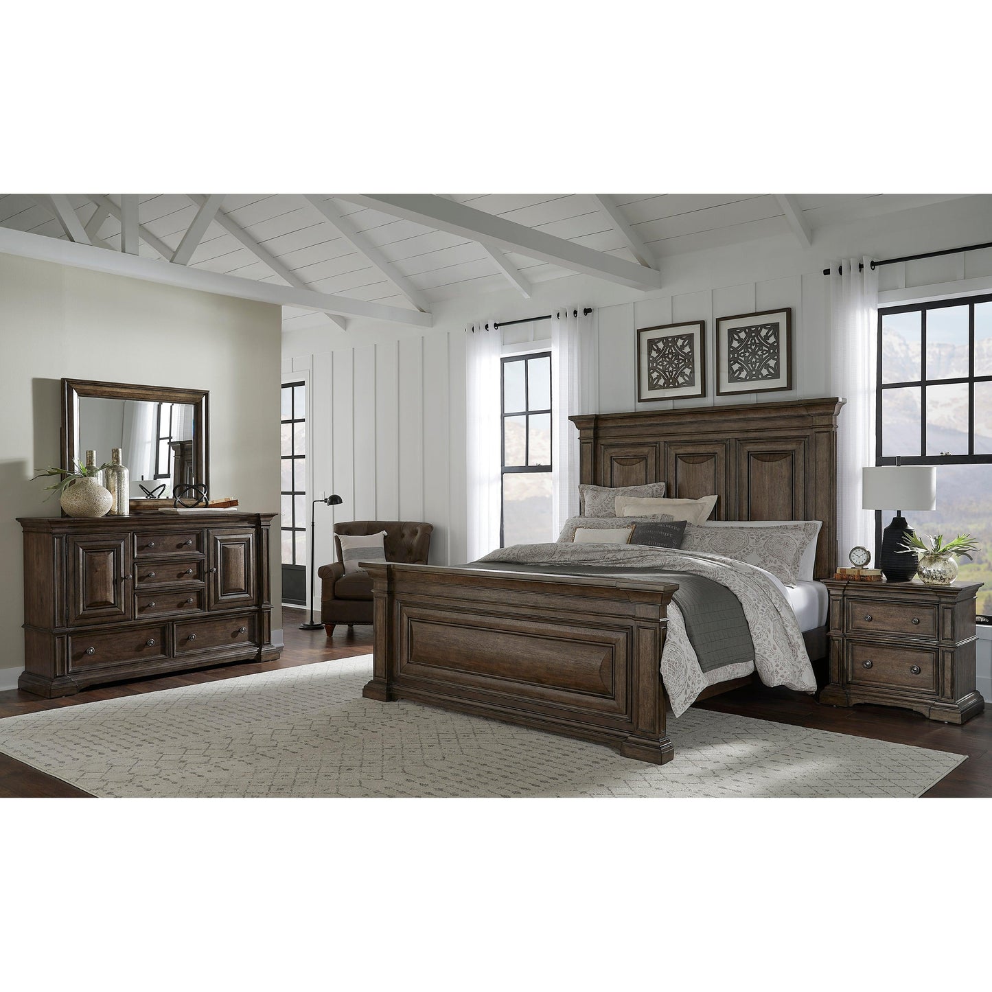 Woodbury Two Drawer Nightstand with USB