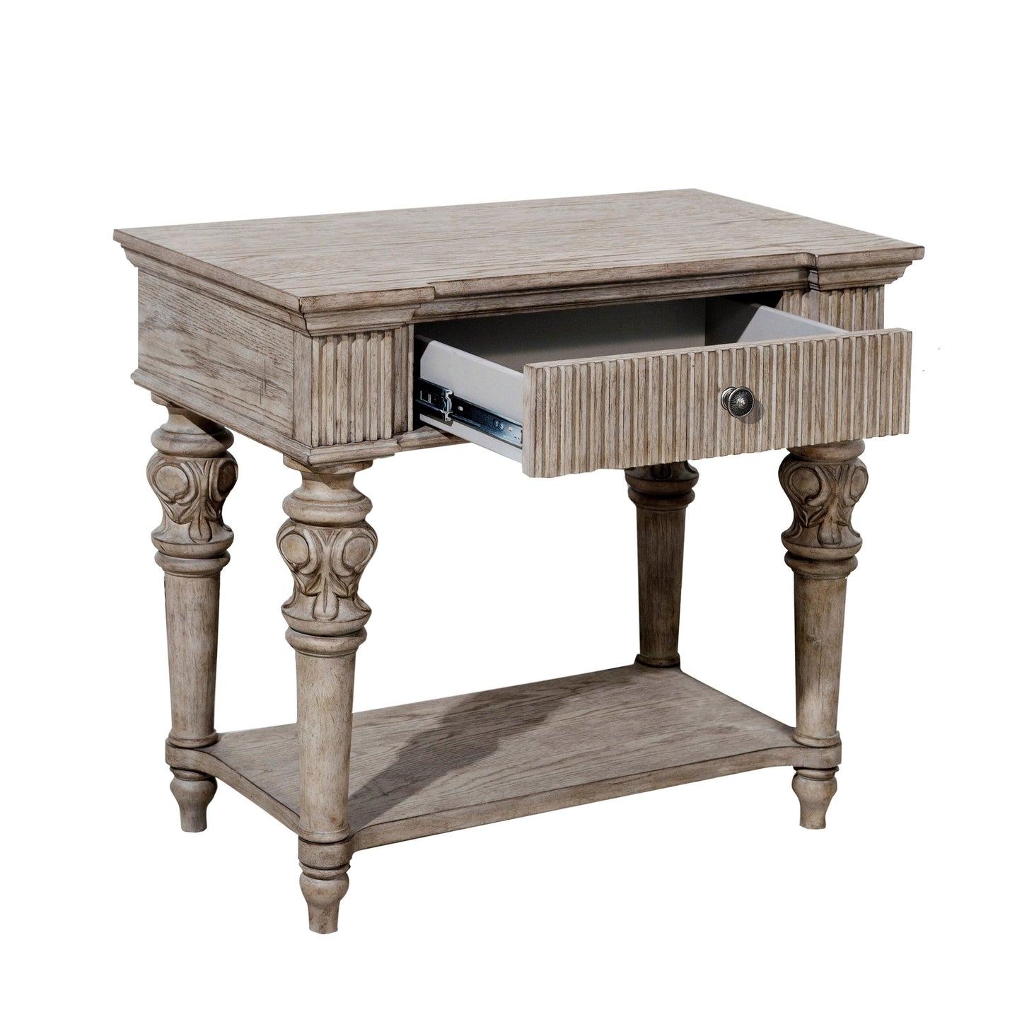 Kingsbury 1 Drawer USB Charging Open Nightstand